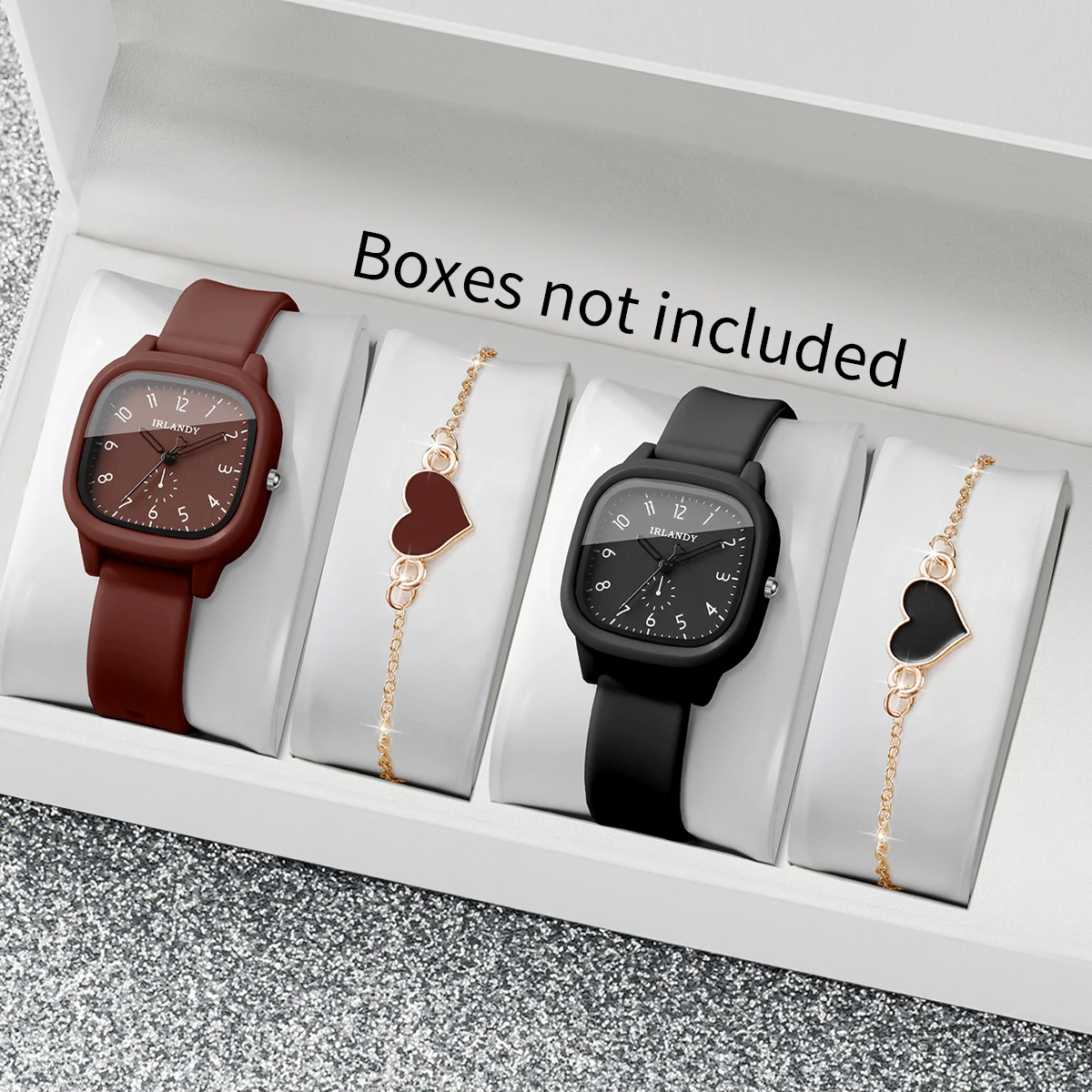 Open Heart Watch - 4PCS Fashion Square Women Quartz Watches