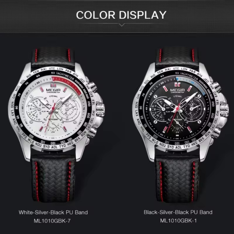 MEGIR 1010 Popular Men's Quart - Open Heart Watch recension och pris