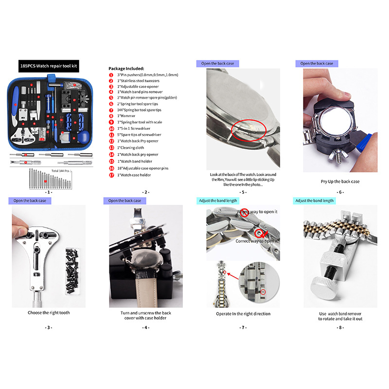 185pcs Watch Repair Kit Profes - Luxury Watch Cleaning Kit recension och pris