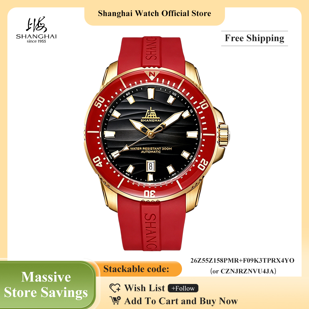 SHANGHAI Watch Men's Diver Wat - Open Heart Watch recension och pris