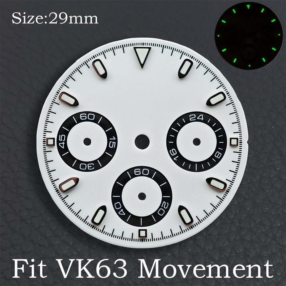 VK63 29mm Dial Watch Hands Gre - Exhibition Caseback recension och pris