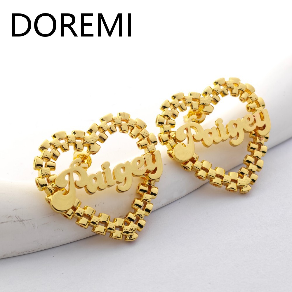 DOREMI 30mm Custom Name Earrin - Open Heart Watch recension och pris