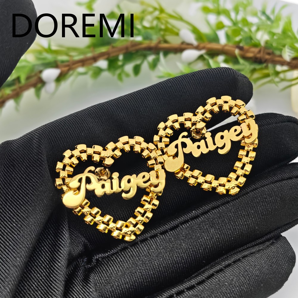 DOREMI 30mm Custom Name Earrin - Open Heart Watch recension och pris